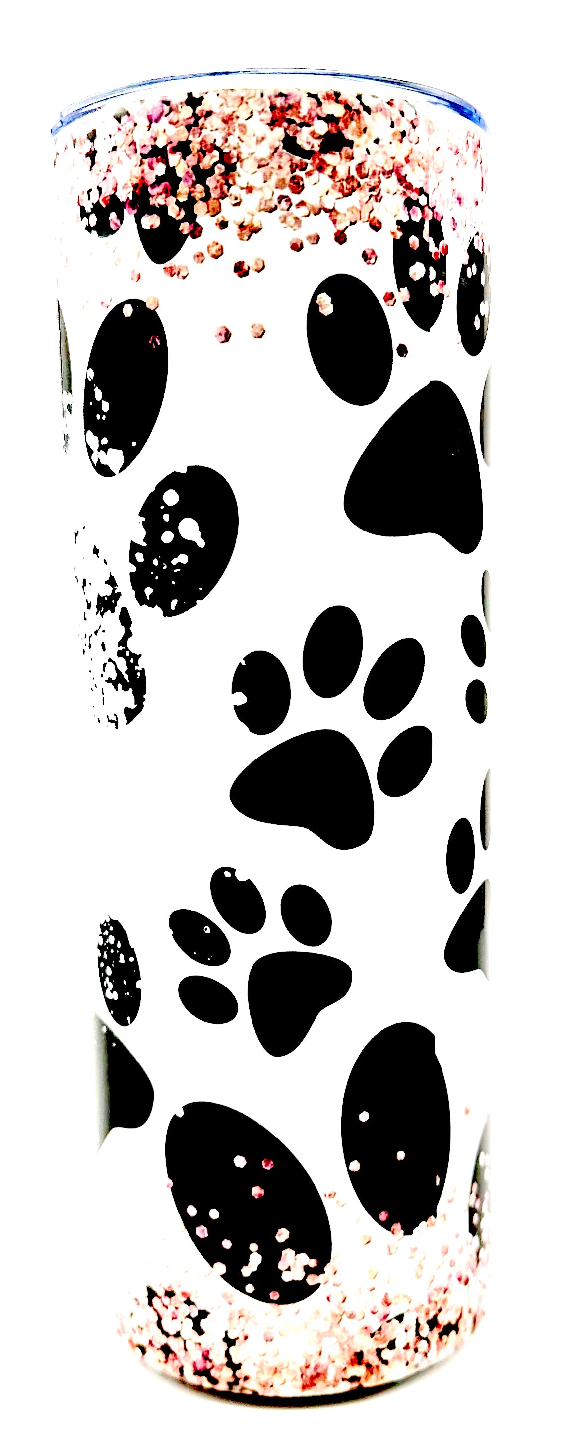 20oz Skinny Handmade Tumbler: "Just a Girl Who Loves Dogs" Glitter Tumbler – A Paw-some Statement for Dog Lovers by Novali Designs